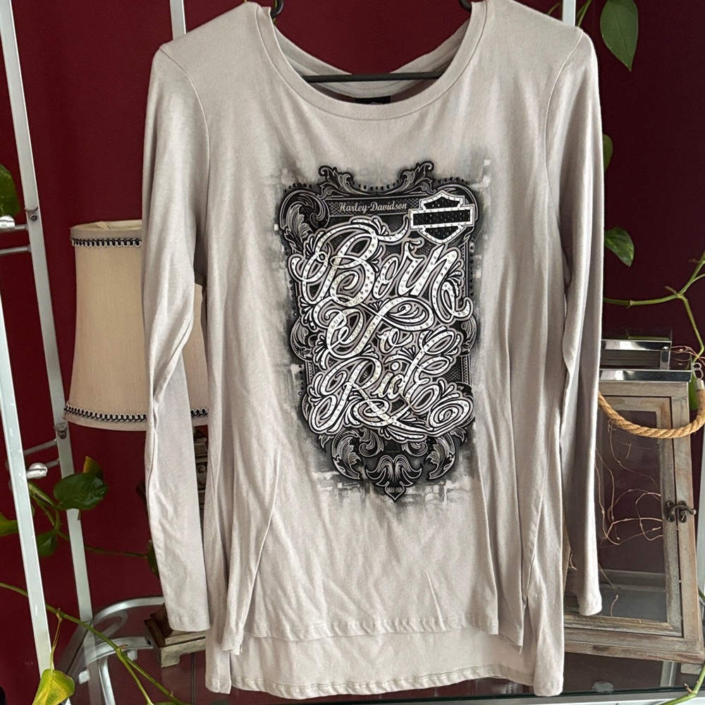 Harley-Davidson Cream Graphic Long Sleeve Tee